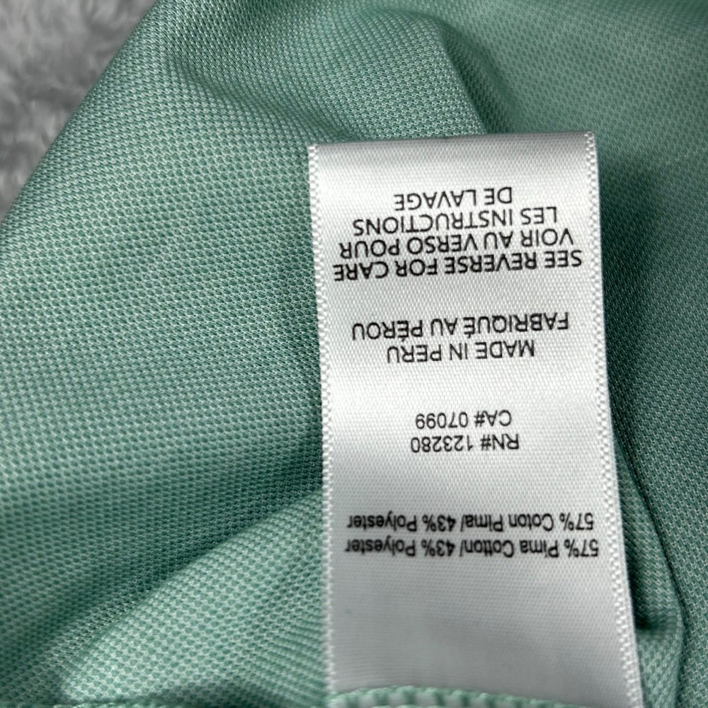 TravisMathew Mens XL Sage Green Palm Tree Striped Pima Cotton‎ Blend Polo Shirt - Picture 9 of 10